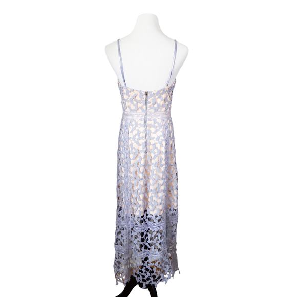 Elliatt Tingle Chemical Lace Sleeveless Midi Dress in Lilac Blue Nude Medium - Picture 3 of 15